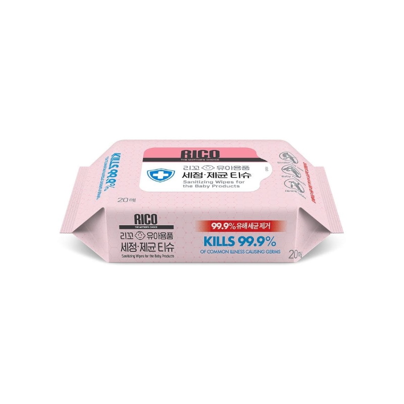 RICO Anti-Bacterial Sanitizing Wet Wipes (Travel Pack 20sheets) (Exp: Apr 2023)